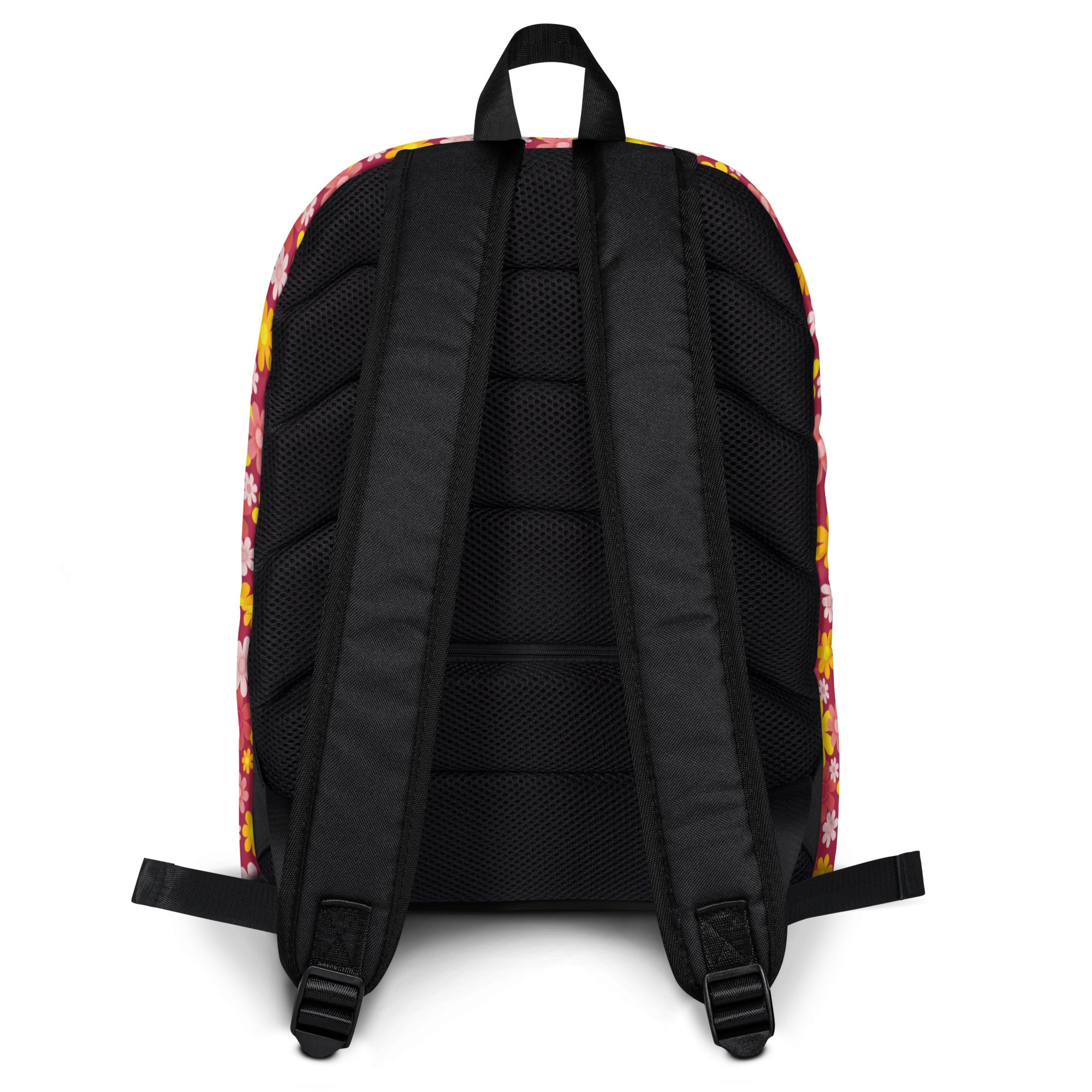 Girls Red Floral Backpack - Water-Resistant School Bag With Adjustable Padded Straps & Breathable Mesh Back