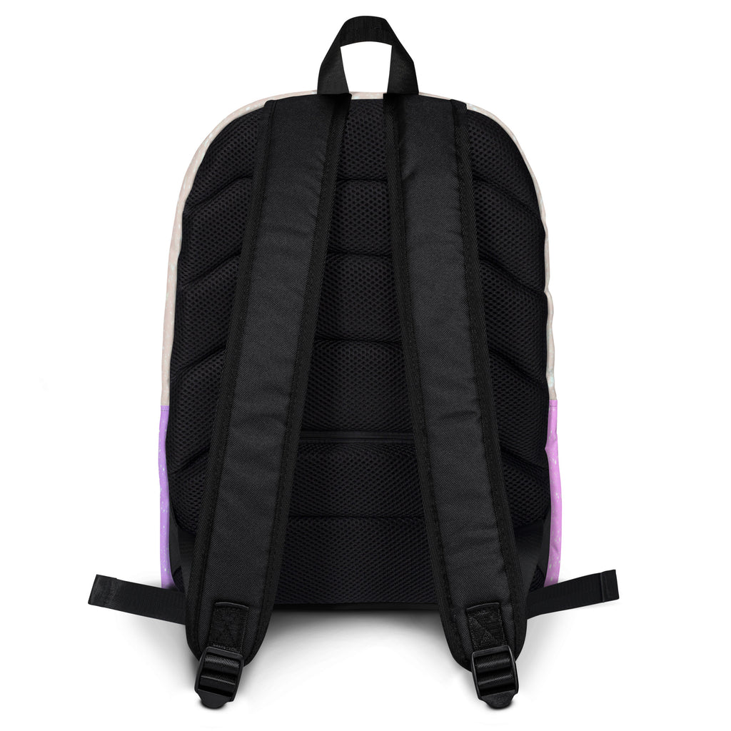 Girls Faux Sparkle Effect Rainbow Backpack - Water-Resistant School Bag With Adjustable Padded Straps & Breathable Mesh Back