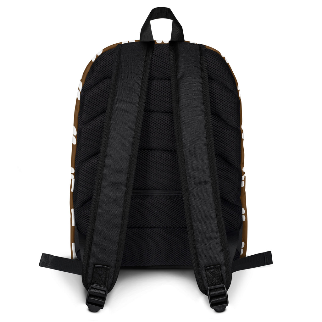 Kids Brown Paw Print Backpack - Water-Resistant School Bag With Adjustable Padded Straps & Breathable Mesh Back