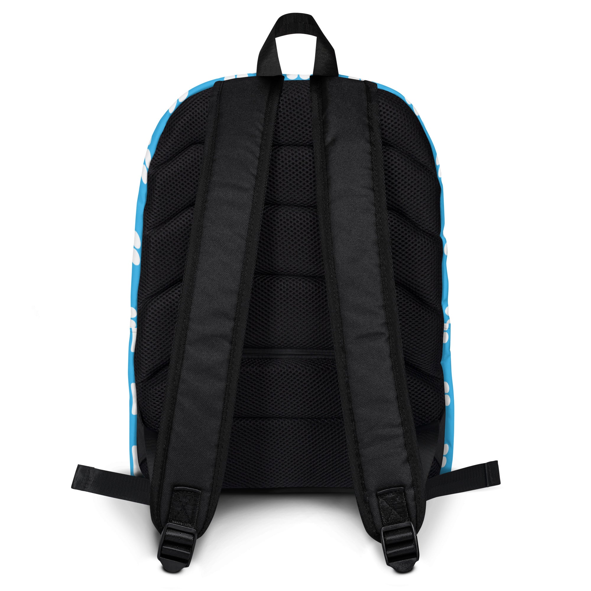 Kids Light Blue Paw Print Backpack - Water-Resistant School Bag With Adjustable Padded Straps & Breathable Mesh Back