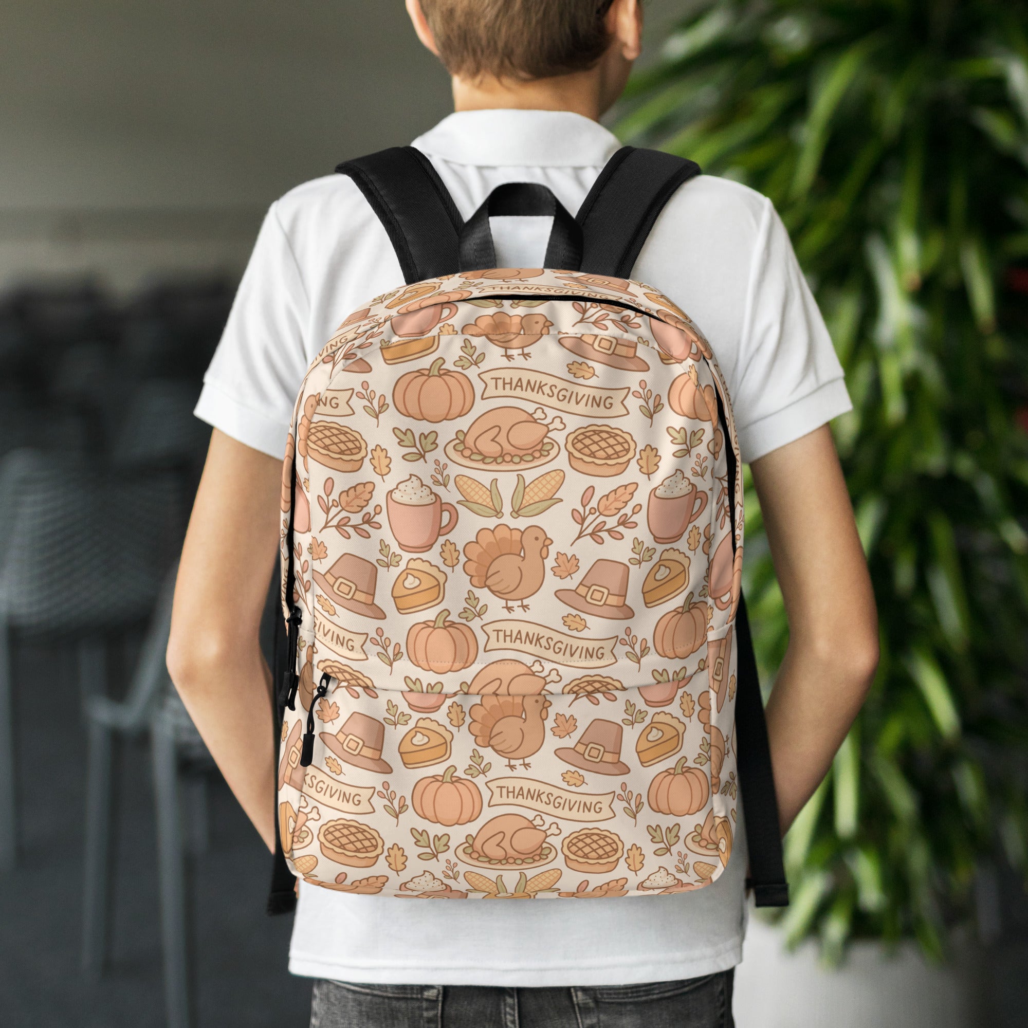 Kids Thanksgiving Turkey Backpack - Water-Resistant School Bag With Adjustable Padded Straps & Breathable Mesh Back