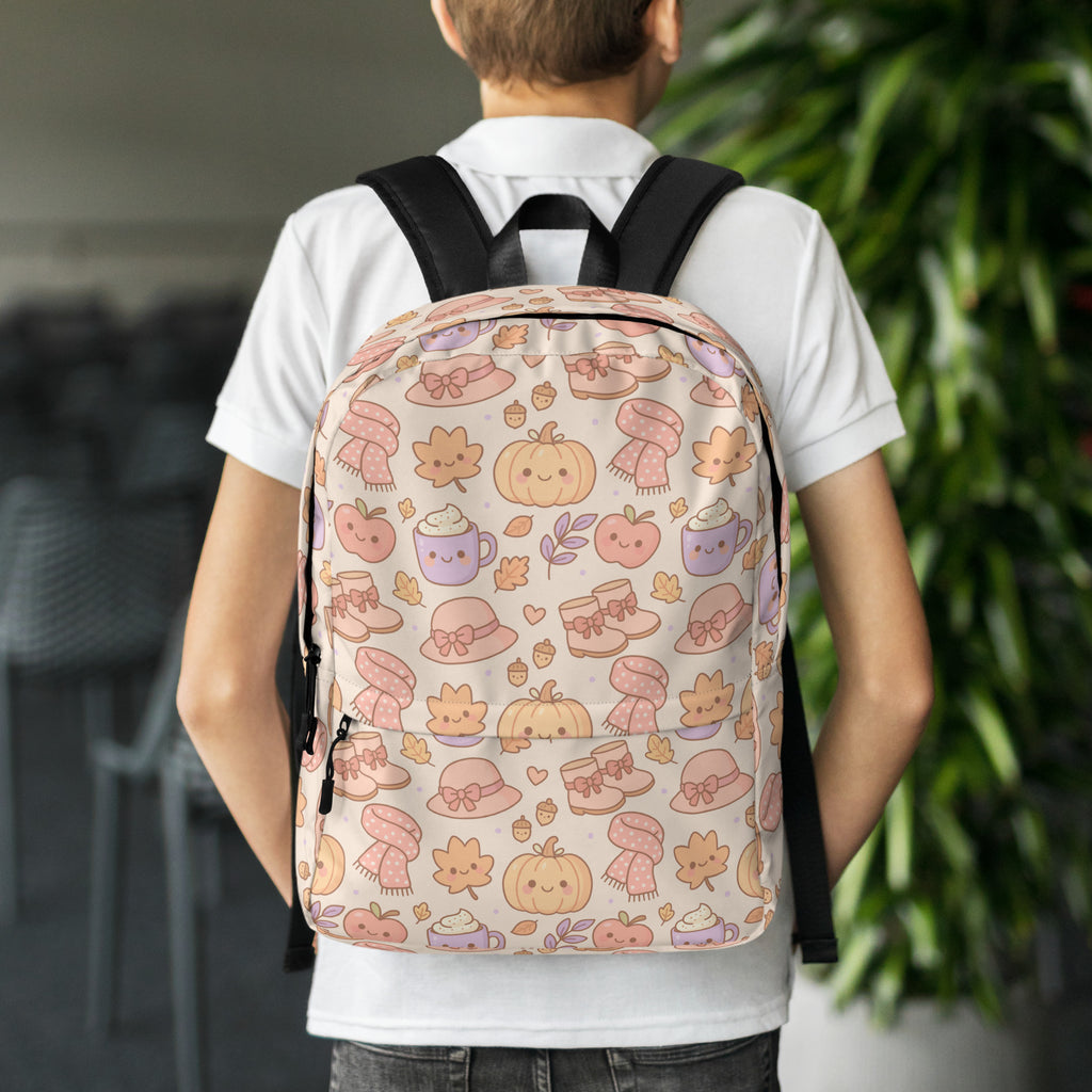Kids Autumn Themed Backpack - Water-Resistant School Bag With Adjustable Padded Straps & Breathable Mesh Back