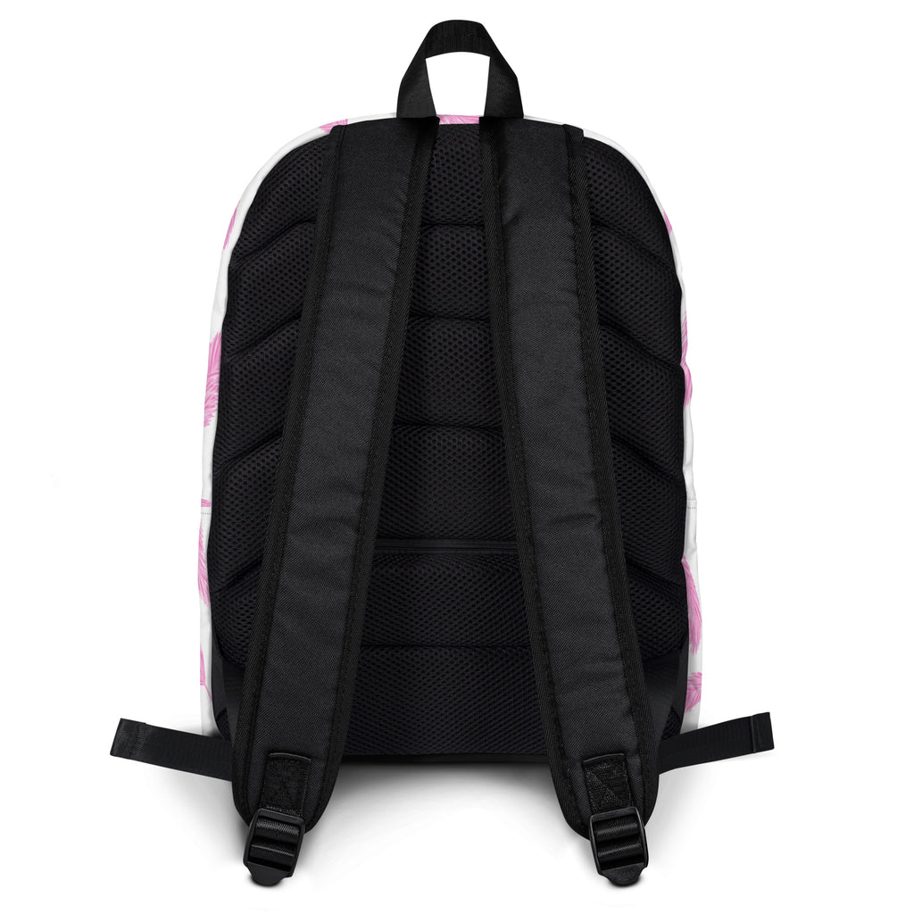 Girls Pink Flamingo Feathers Backpack - Water-Resistant School Bag With Adjustable Padded Straps & Breathable Mesh Back