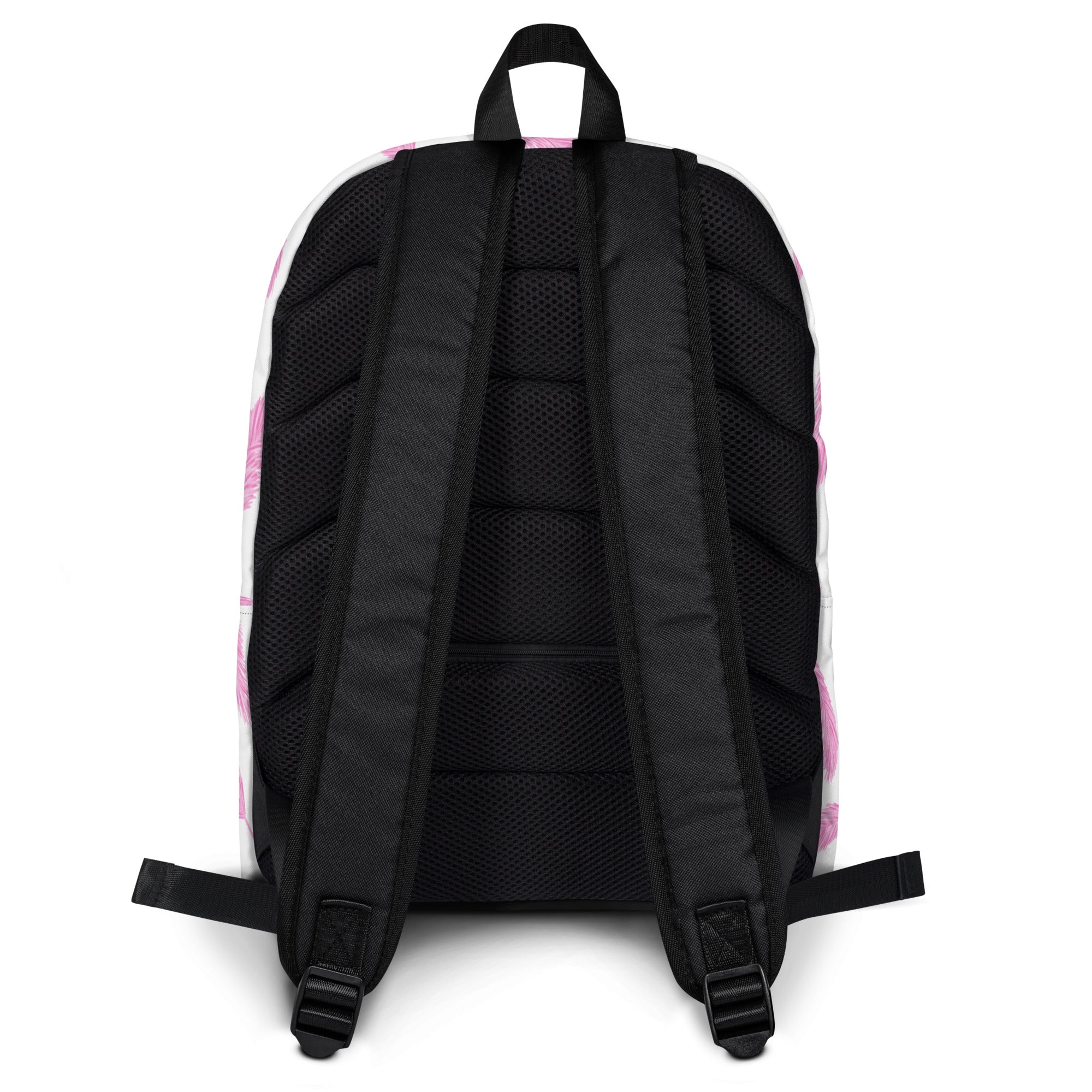 Girls Pink Flamingo Feathers Backpack - Water-Resistant School Bag With Adjustable Padded Straps & Breathable Mesh Back