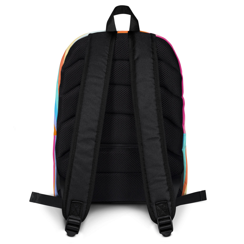 Girls Colorful Wavy Sand Stripe Backpack - Water-Resistant School Bag With Adjustable Padded Straps & Breathable Mesh Back