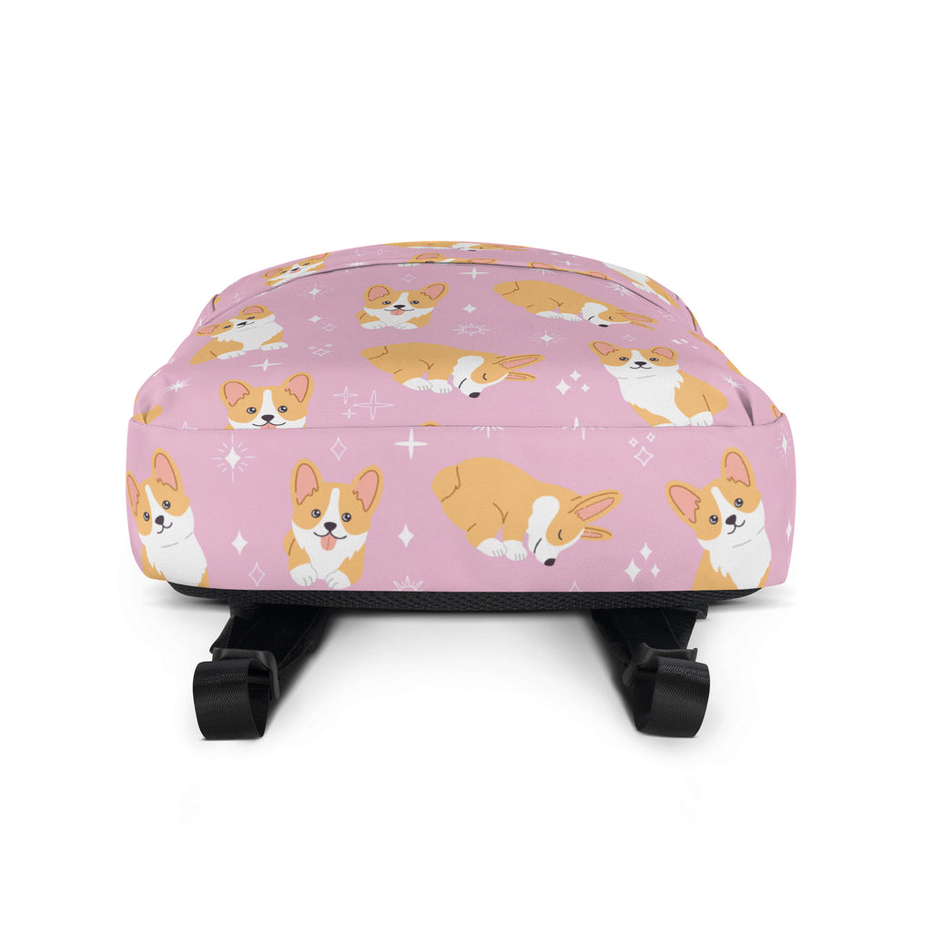 Girls Pink Corgi Dog Backpack