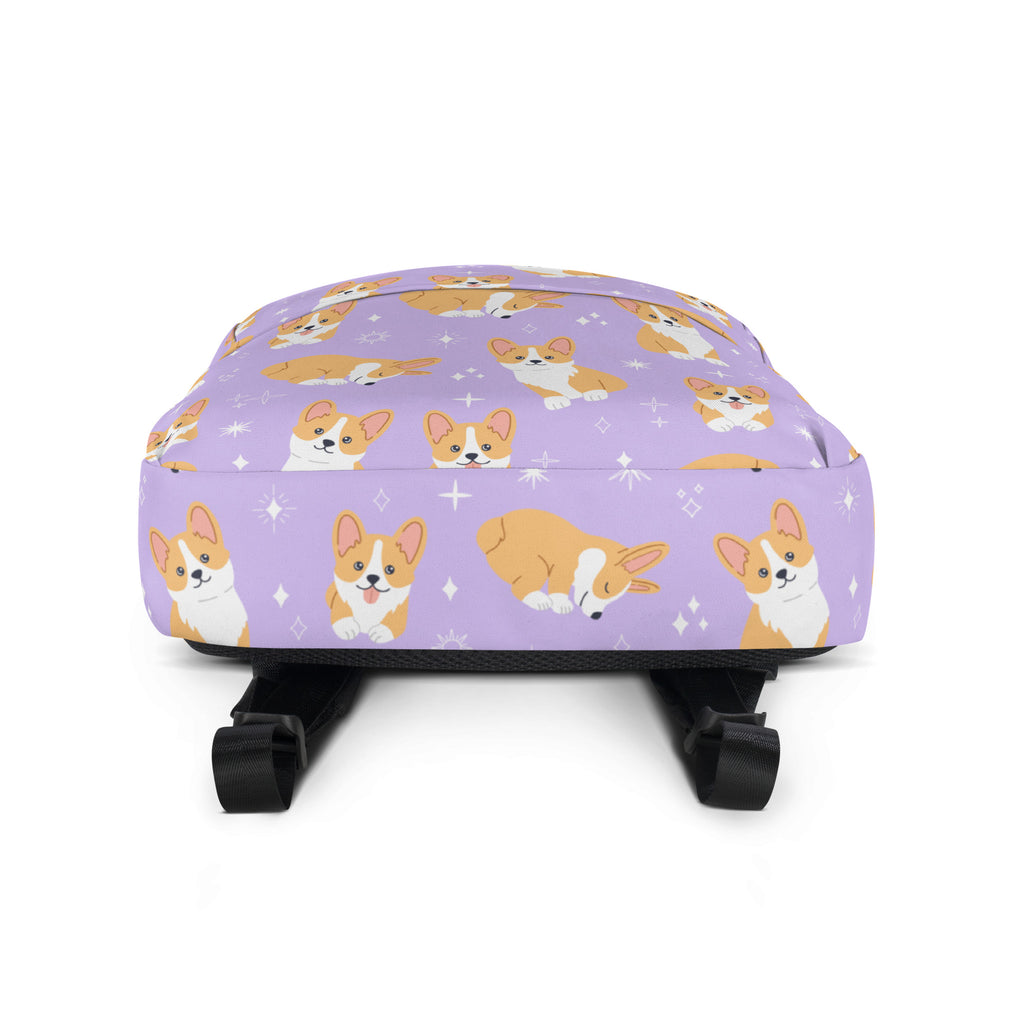 Girls Purple Corgi Dog Backpack
