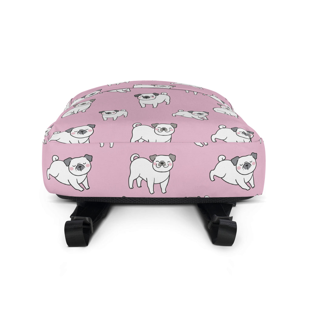 Girls Pink Pug Backpack
