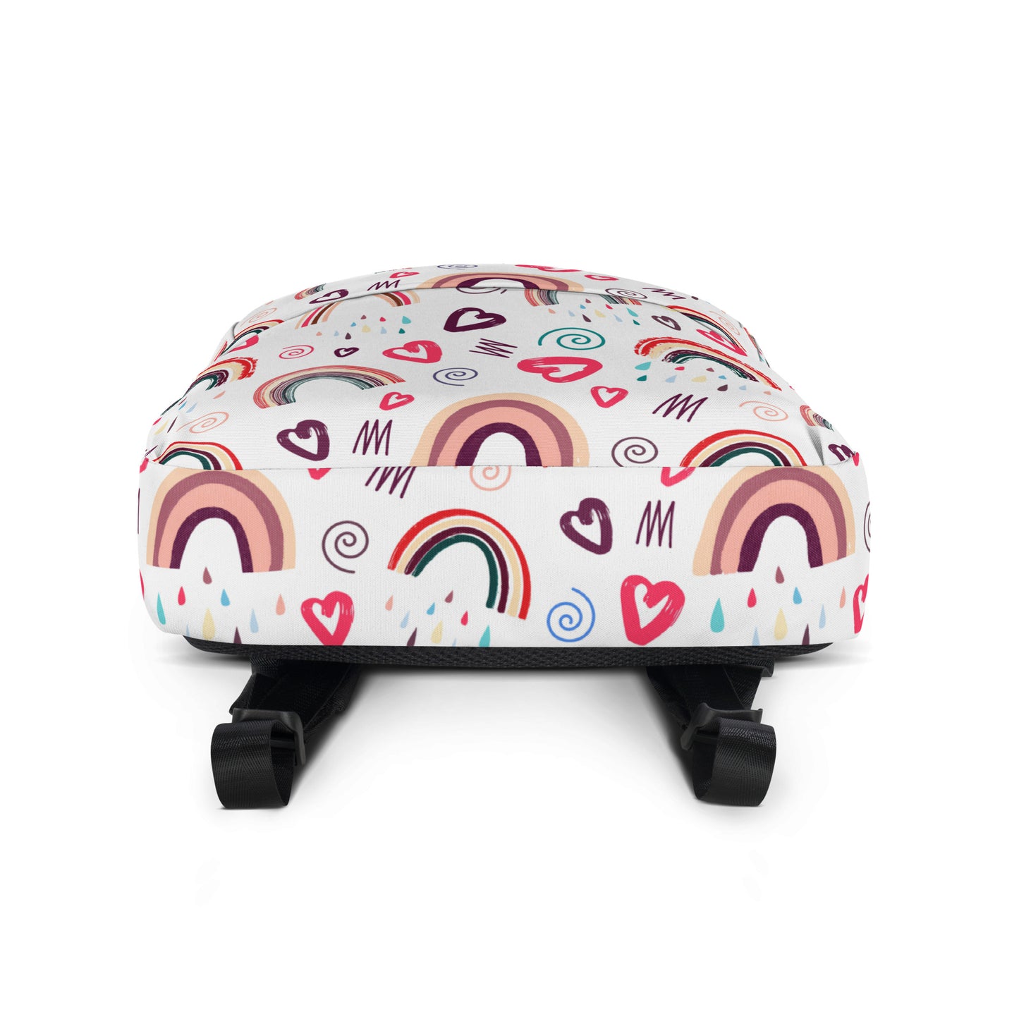 Girls Rainbow Hearts Doodle Backpack