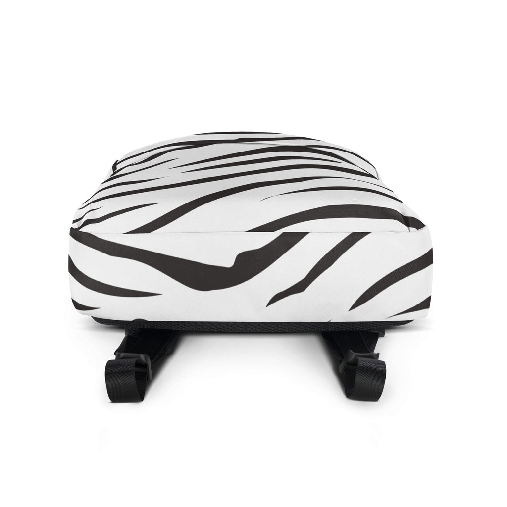 Kids zebra print backpack in white and black zebra stripes made of soft fabric material for everyday use