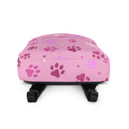 Girls Pink Paw Print Backpack