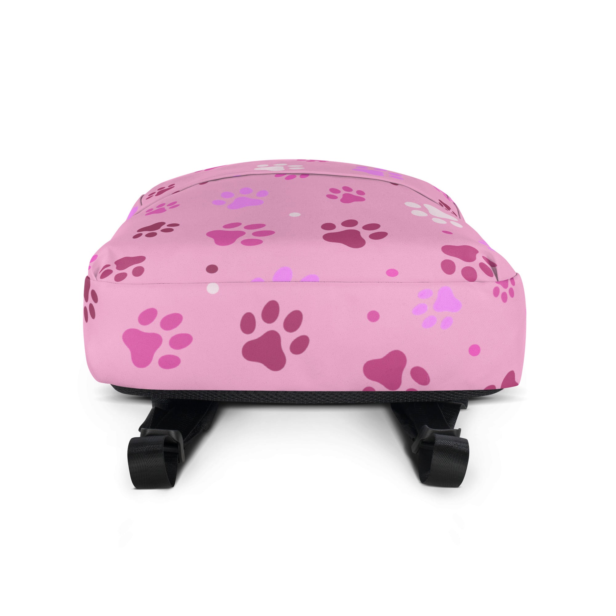 Girls Pink Paw Print Backpack