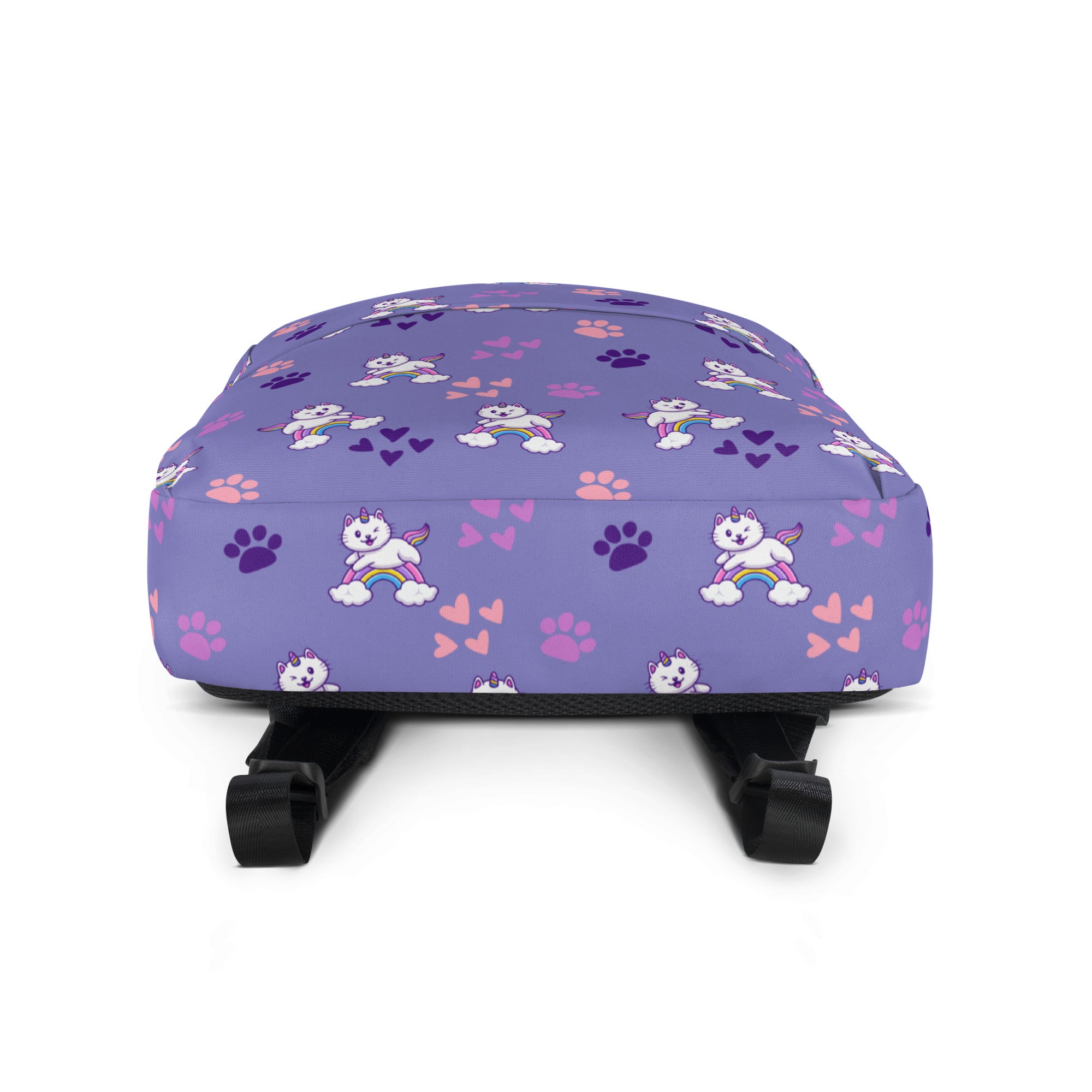 Girls Purple Caticorn Backpack - Water-Resistant School Bag With Adjustable Padded Straps & Breathable Mesh Back