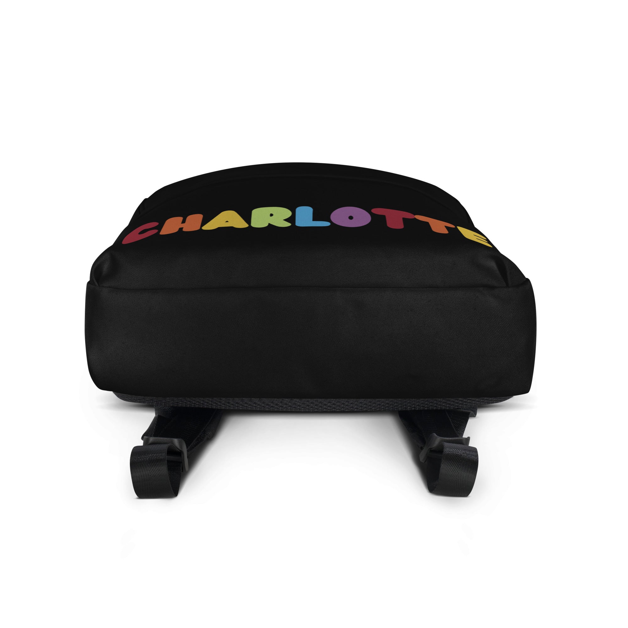 Girls Custom Name Rainbow Font Backpack - Water-Resistant School Bag With Adjustable Padded Straps & Breathable Mesh Back