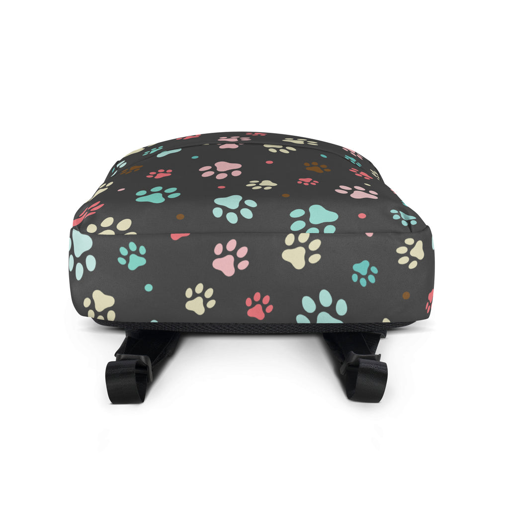 Kids Colorful Paw Print Backpack - Water-Resistant School Bag With Adjustable Padded Straps & Breathable Mesh Back
