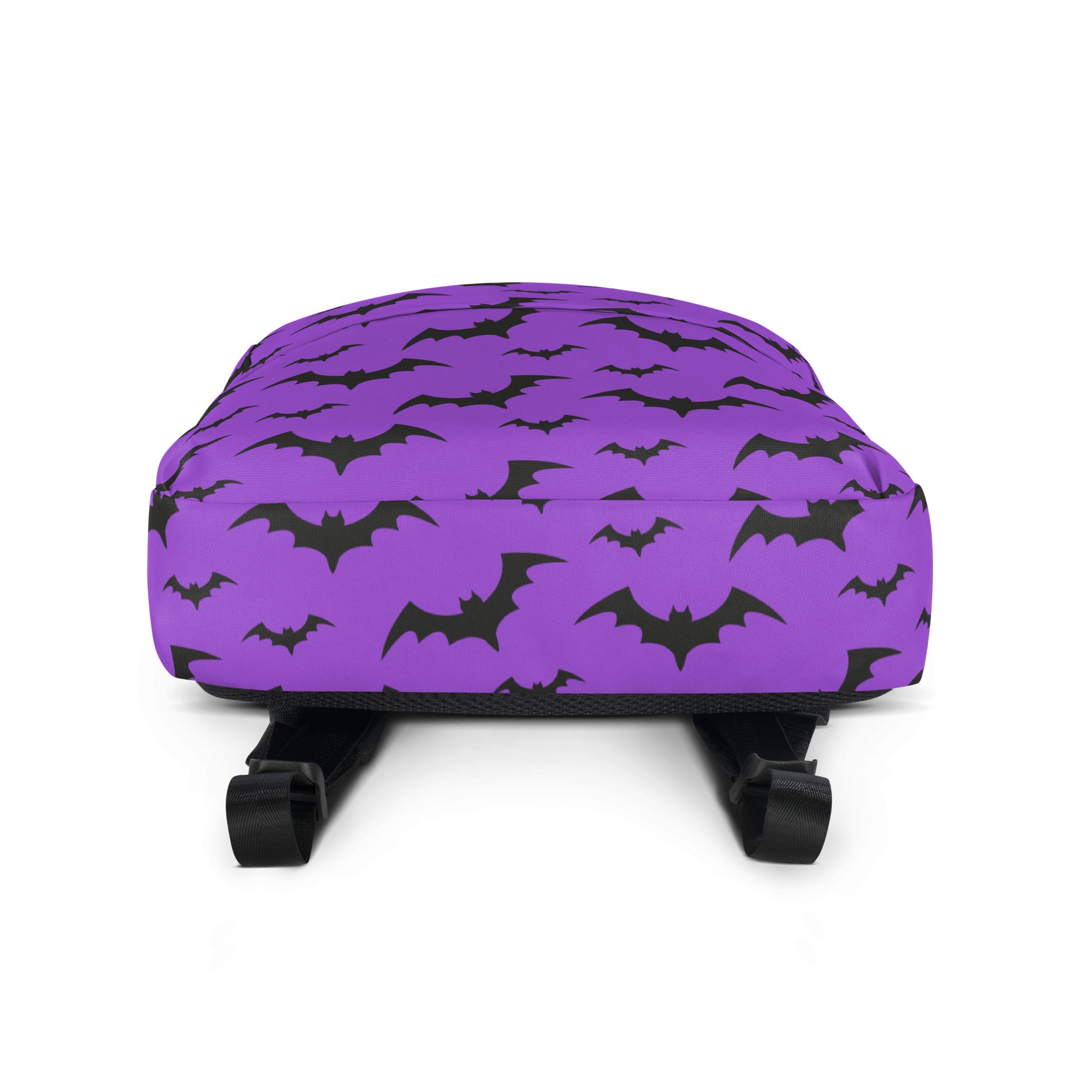 Kids Purple Bats Backpack - Water-Resistant School Bag With Adjustable Padded Straps & Breathable Mesh Back
