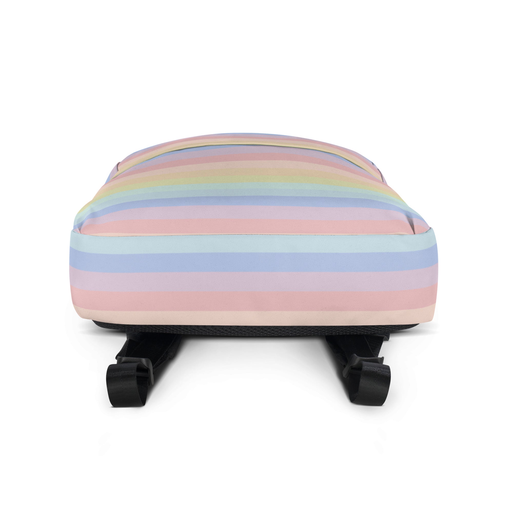 Girls Pastel Rainbow Stripe Backpack - Water-Resistant School Bag With Adjustable Padded Straps & Breathable Mesh Back