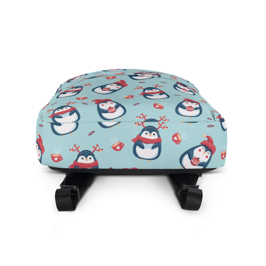Kids Reindeer Penguin Christmas Backpack - Water-Resistant School Bag With Adjustable Padded Straps & Breathable Mesh Back