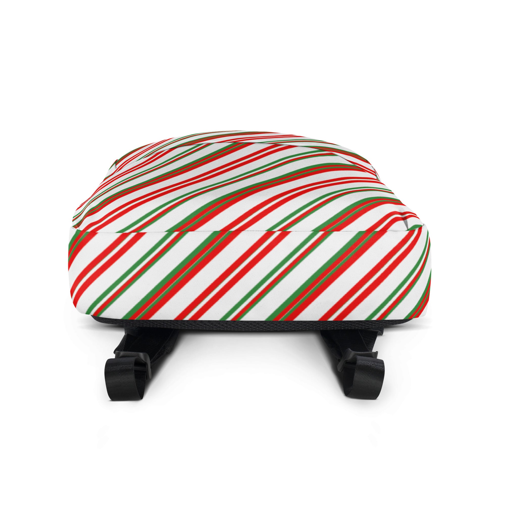 Kids Striped Peppermint Candy Cane Backpack - Water-Resistant School Bag With Adjustable Padded Straps & Breathable Mesh Back