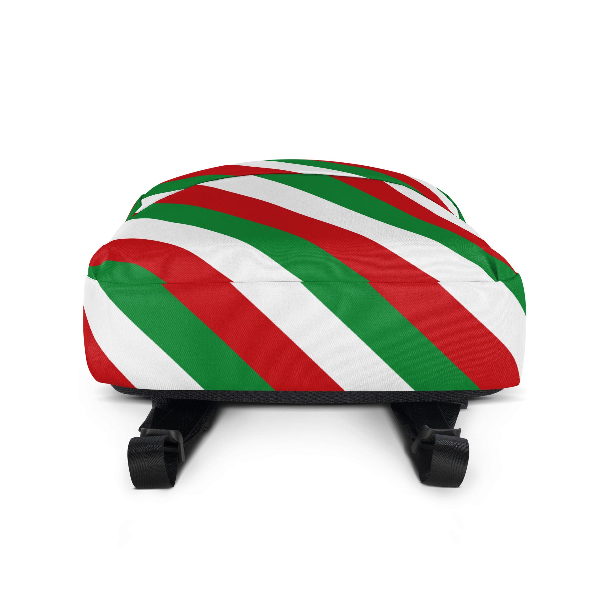 Kids Christmas Candy Cane Stripe Backpack - Water-Resistant School Bag With Adjustable Padded Straps & Breathable Mesh Back