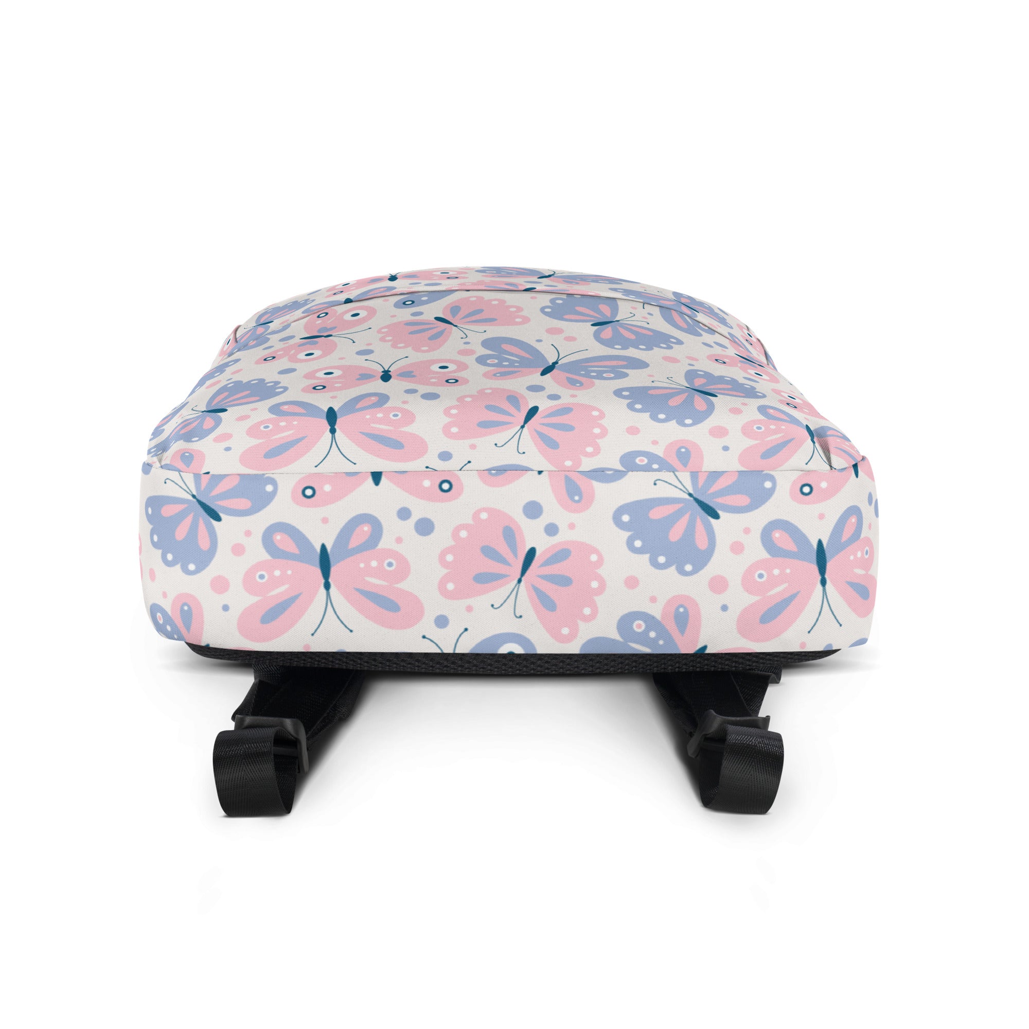 Girls Butterfly Print Backpack - Water-Resistant School Bag With Adjustable Padded Straps & Breathable Mesh Back