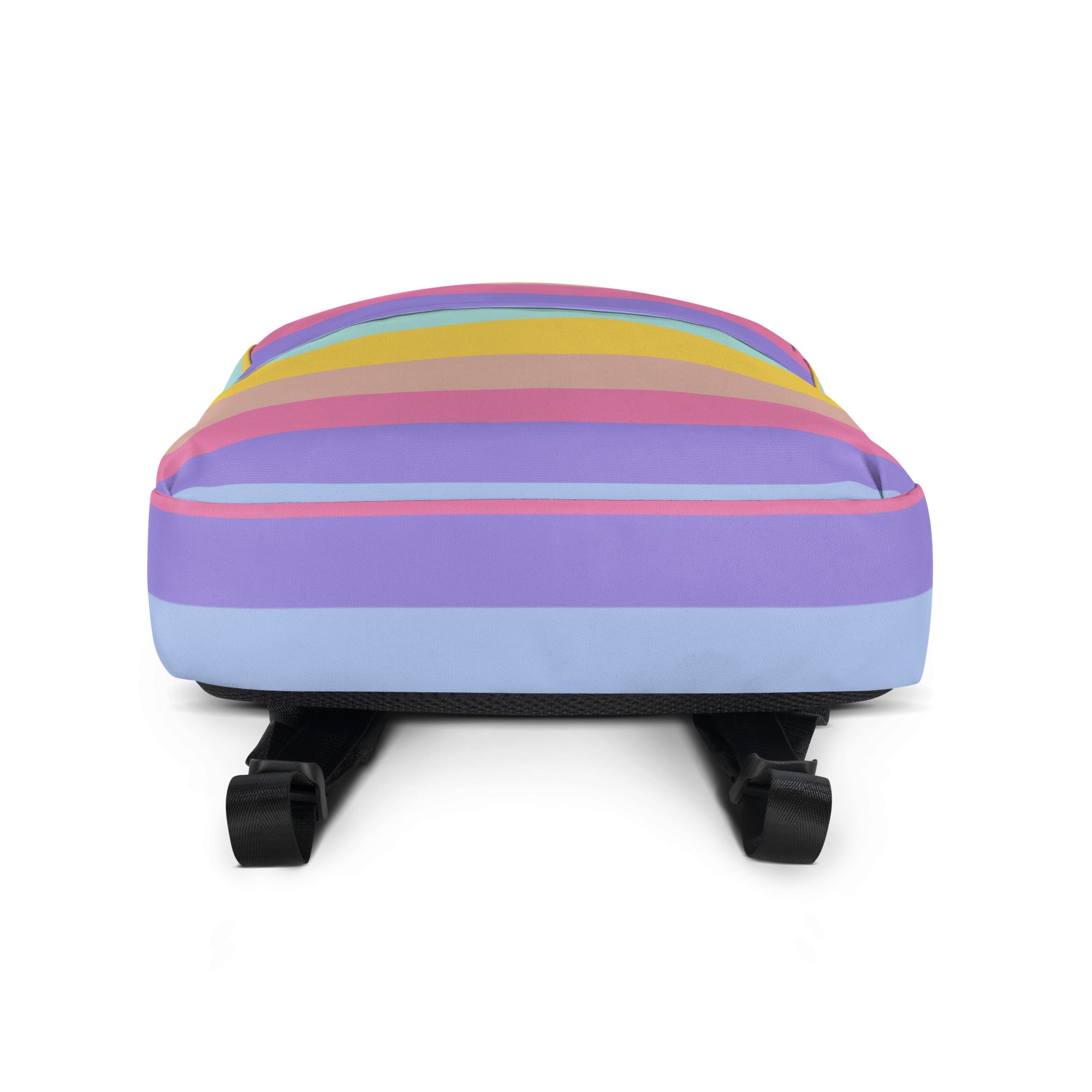 Girls Rainbow Stripe Backpack - Water-Resistant School Bag With Adjustable Padded Straps & Breathable Mesh Back