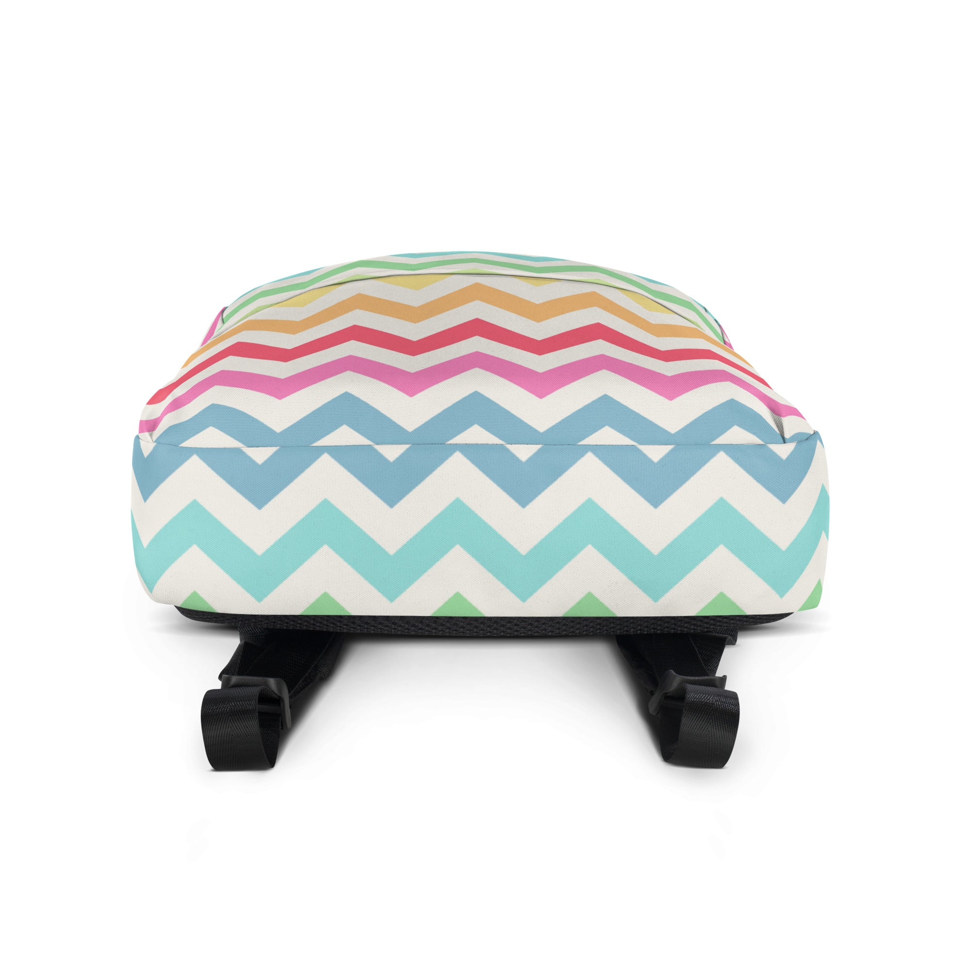 Girls Rainbow Chevron Backpack - Water-Resistant School Bag With Adjustable Padded Straps & Breathable Mesh Back