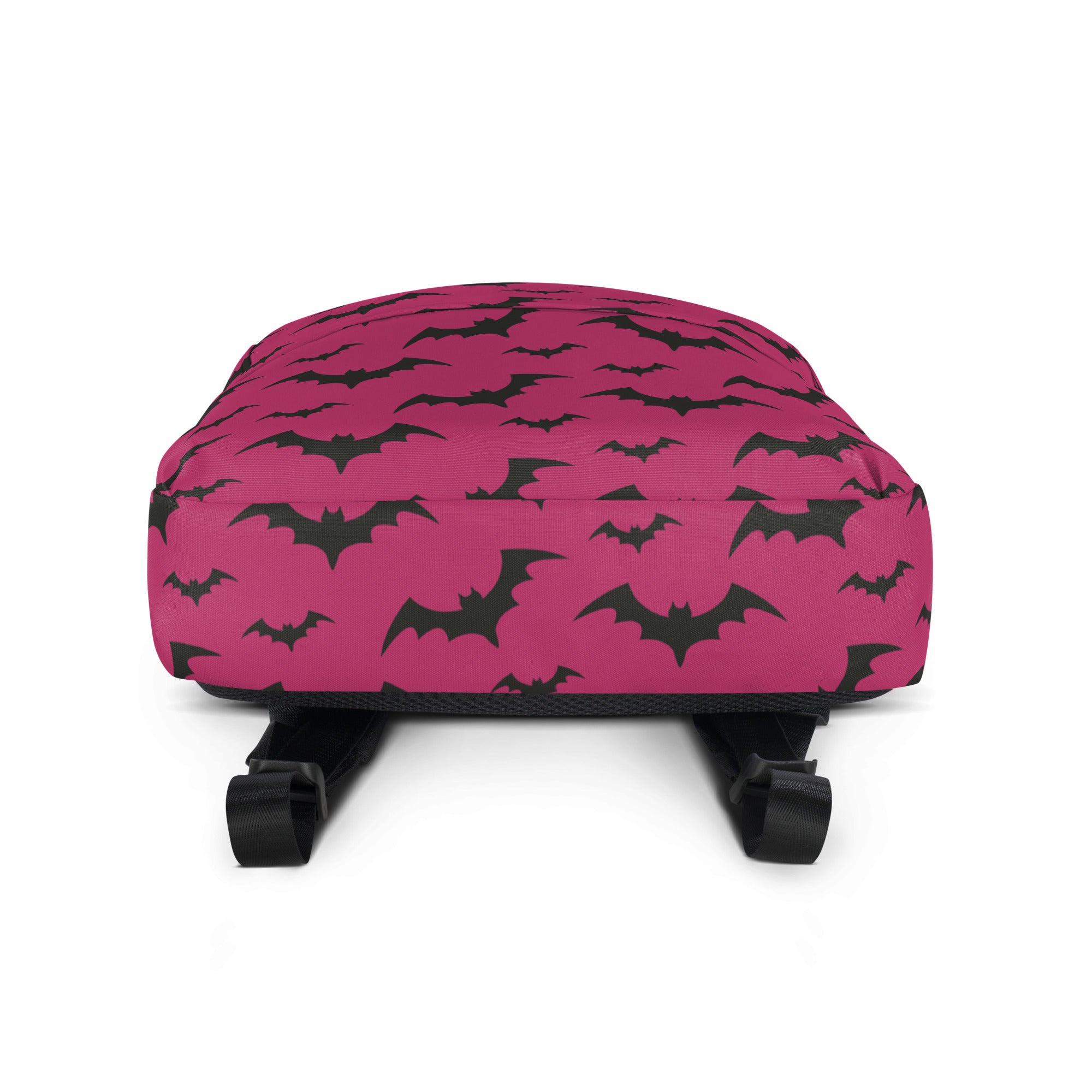 Girls Dark Pink Bats Backpack - Water-Resistant School Bag With Adjustable Padded Straps & Breathable Mesh Back