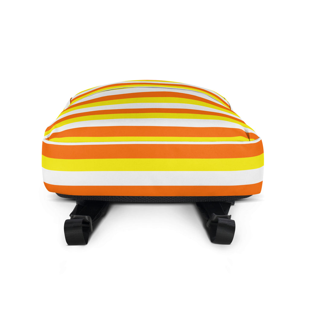 Kids Candy Corn Stripes Backpack - Water-Resistant School Bag With Adjustable Padded Straps & Breathable Mesh Back