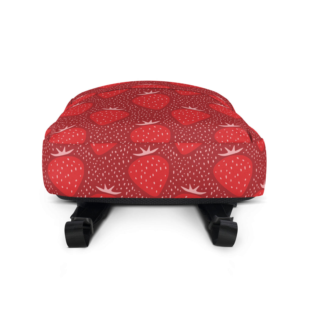 Kids Red Strawberry Backpack - Water-Resistant School Bag With Adjustable Padded Straps & Breathable Mesh Back