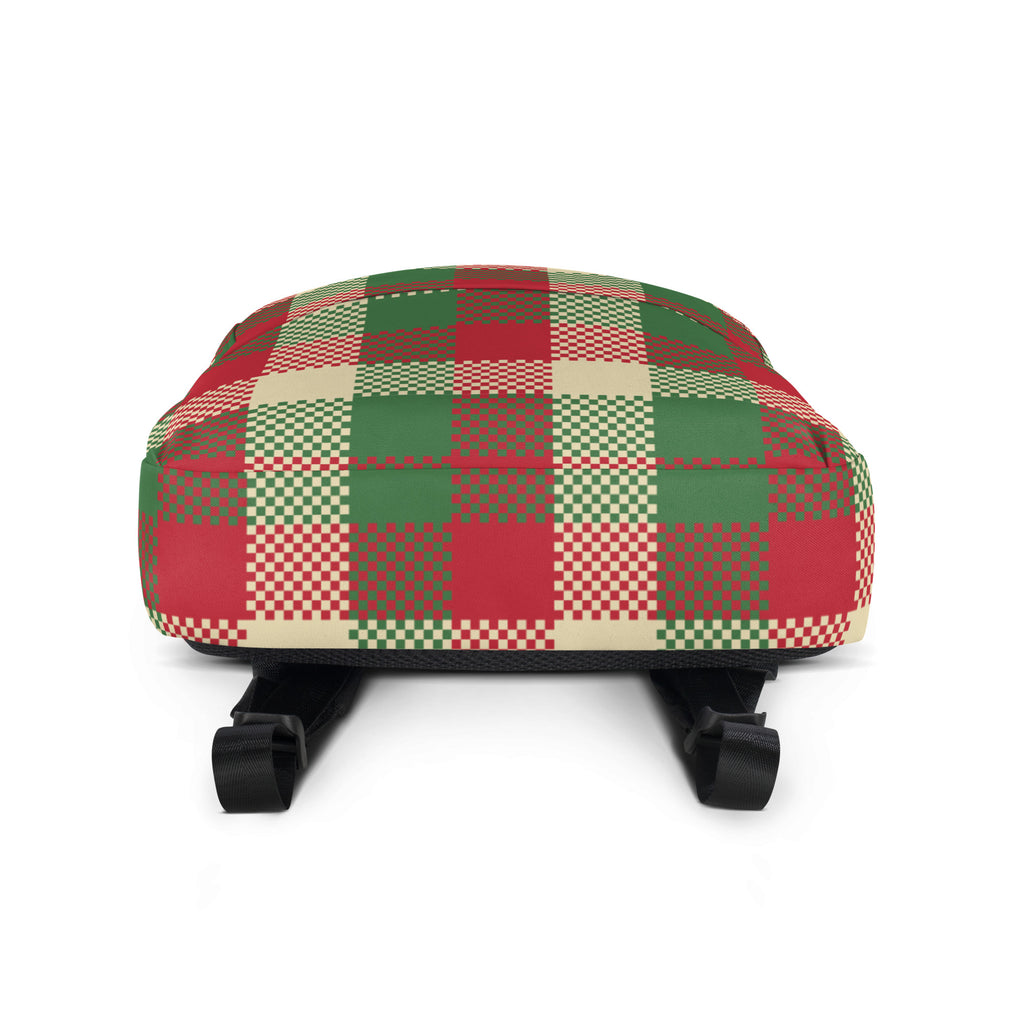 Kids Christmas Plaid Backpack - Water-Resistant School Bag With Adjustable Padded Straps & Breathable Mesh Back