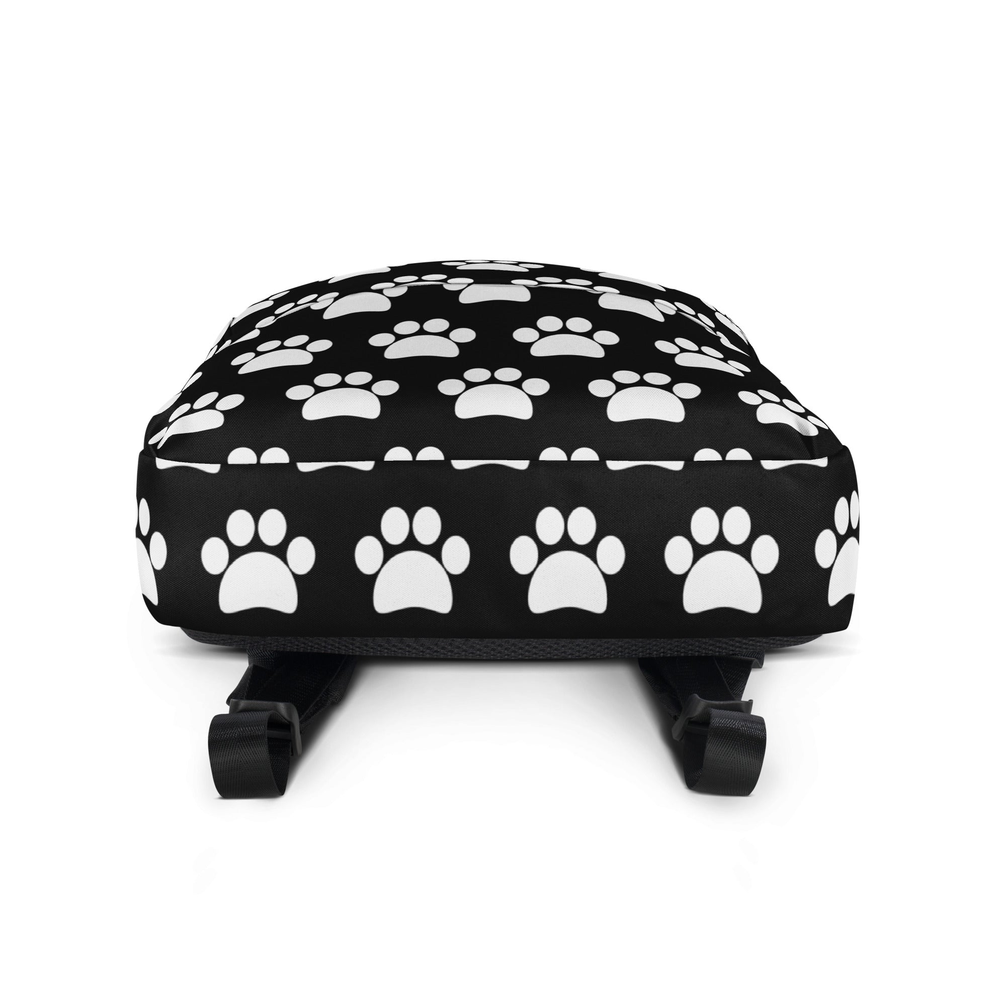 Kids Black Paw Print Backpack - Water-Resistant School Bag With Adjustable Padded Straps & Breathable Mesh Back