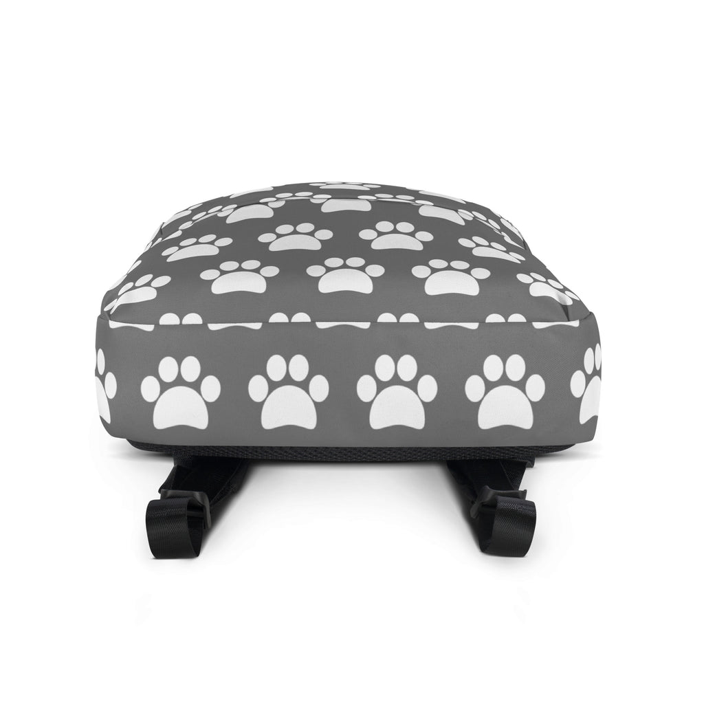 Kids Gray Paw Print Backpack - Water-Resistant School Bag With Adjustable Padded Straps & Breathable Mesh Back