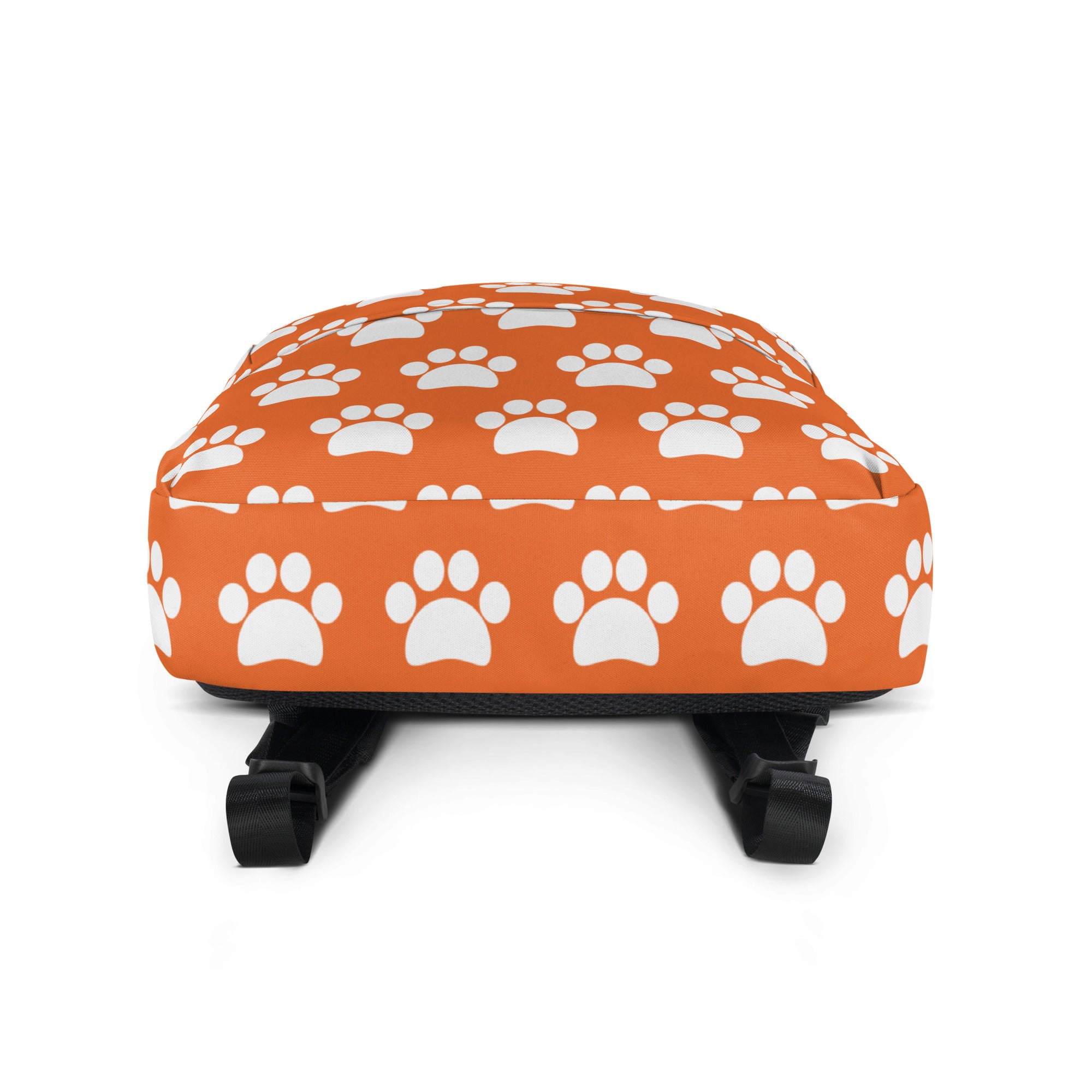 Kids Orange Paw Print Backpack - Water-Resistant School Bag With Adjustable Padded Straps & Breathable Mesh Back