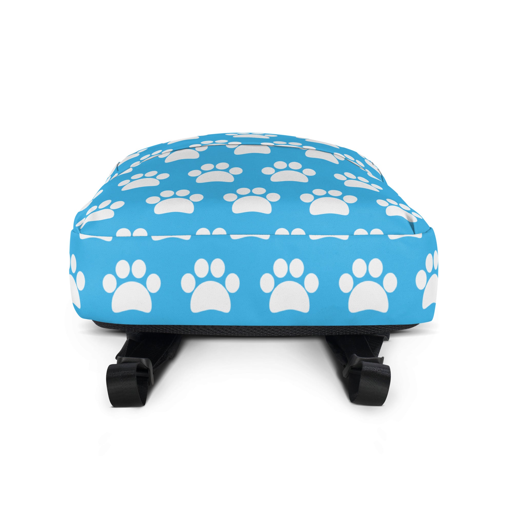 Kids Light Blue Paw Print Backpack - Water-Resistant School Bag With Adjustable Padded Straps & Breathable Mesh Back