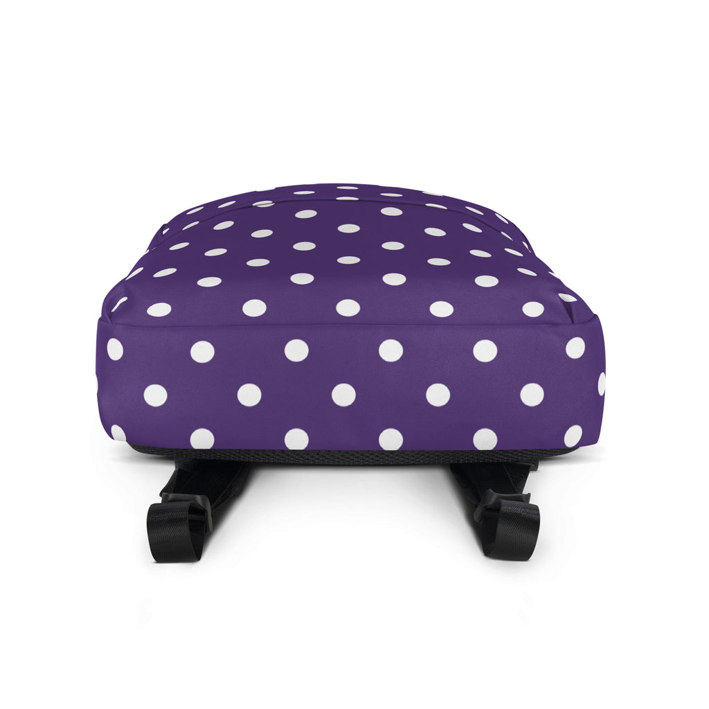 Girls Purple Polka Dot Backpack - Water-Resistant School Bag With Adjustable Padded Straps & Breathable Mesh Back