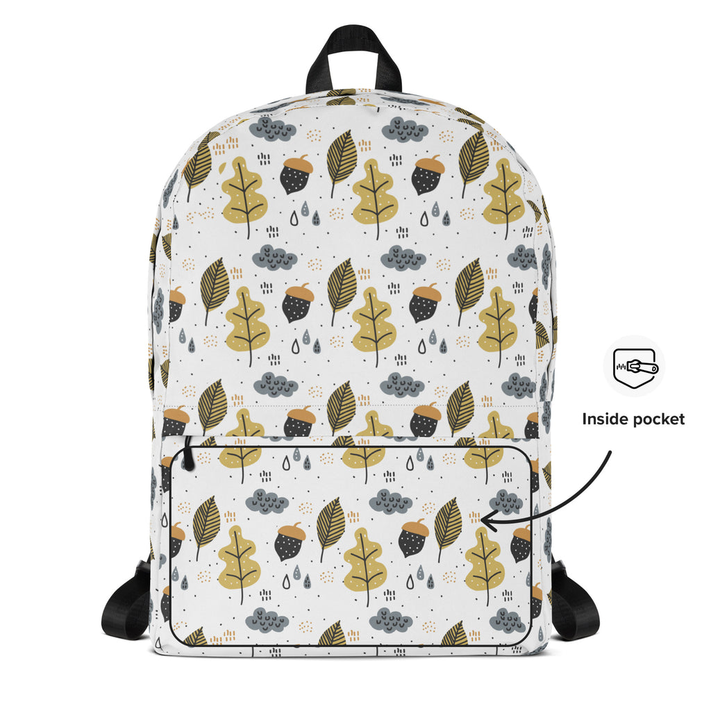 Kids Autumn Acorn Backpack - Water-Resistant School Bag With Adjustable Padded Straps & Breathable Mesh Back