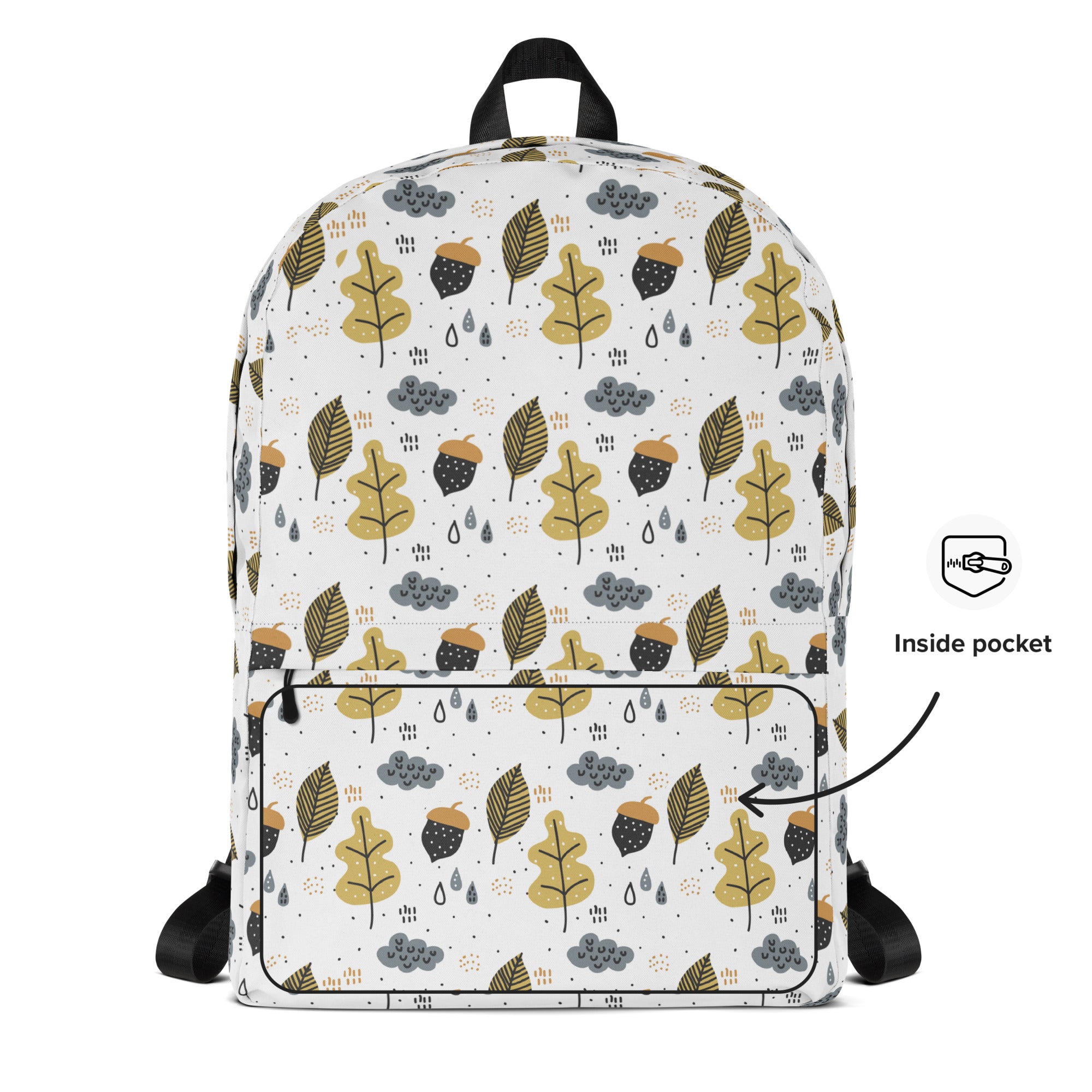 Kids Autumn Acorn Backpack - Water-Resistant School Bag With Adjustable Padded Straps & Breathable Mesh Back