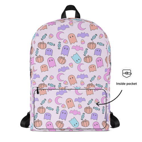 Girls Ghost Halloween Backpack - Water-Resistant School Bag With Adjustable Padded Straps & Breathable Mesh Back