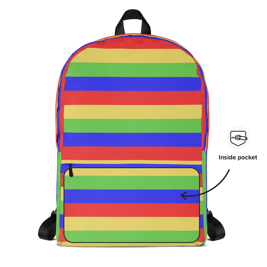 Kids Colorful Striped Backpack - Water-Resistant School Bag With Adjustable Padded Straps & Breathable Mesh Back