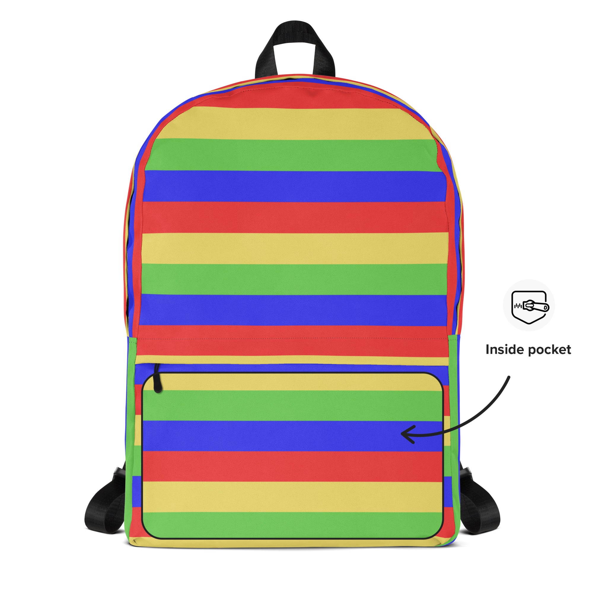 Kids Colorful Striped Backpack - Water-Resistant School Bag With Adjustable Padded Straps & Breathable Mesh Back