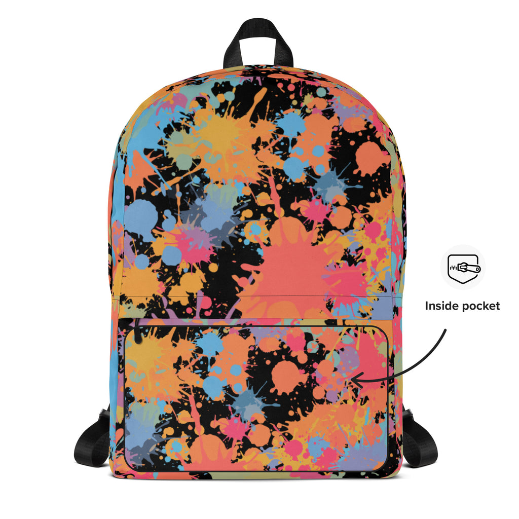 Kids Paint Splatter Backpack - Water-Resistant School Bag With Adjustable Padded Straps & Breathable Mesh Back