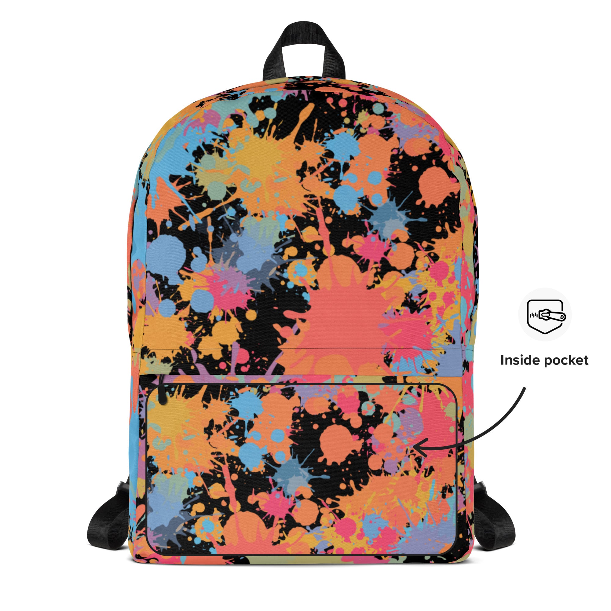Kids Paint Splatter Backpack - Water-Resistant School Bag With Adjustable Padded Straps & Breathable Mesh Back