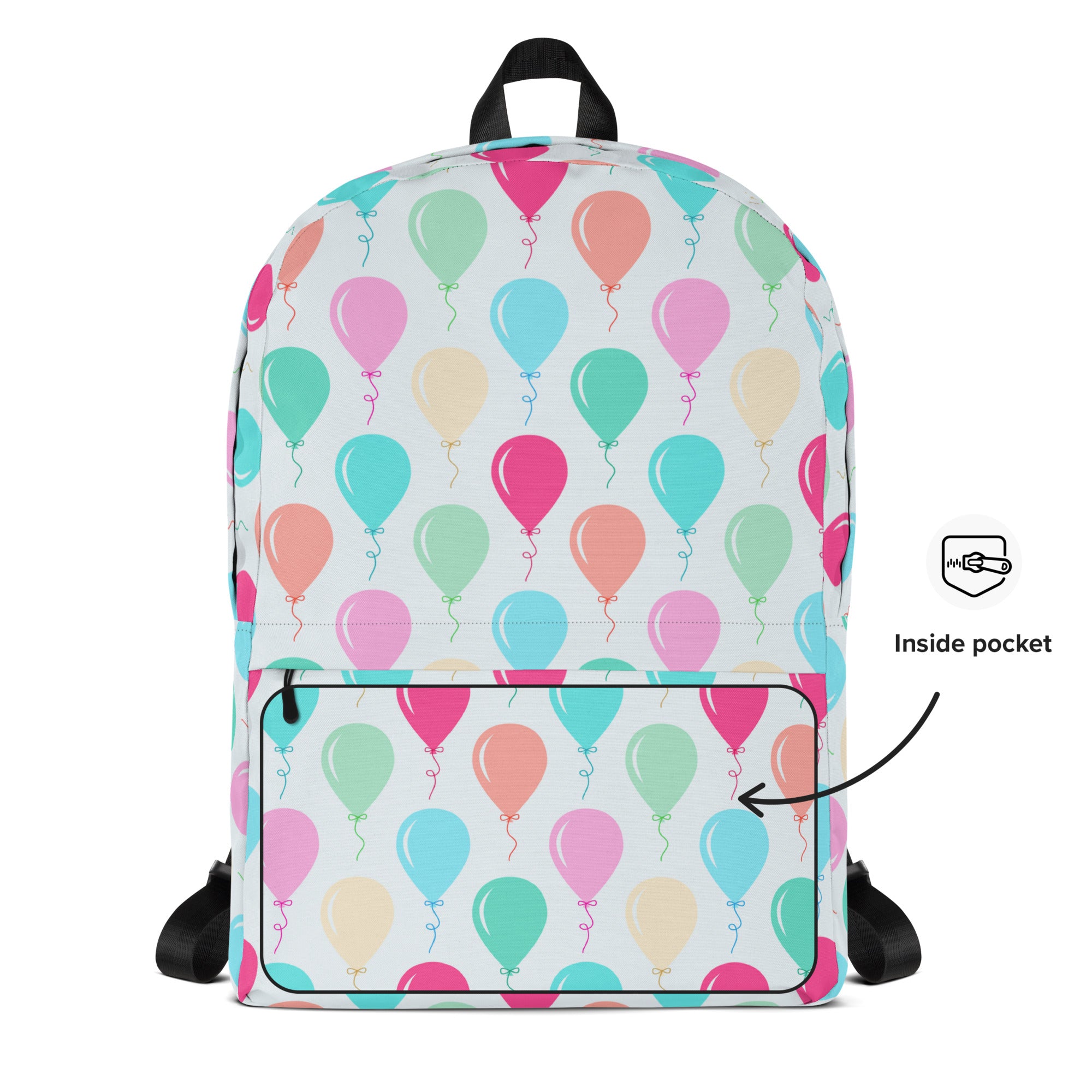 Kids Colorful Balloons Backpack - Water-Resistant School Bag With Adjustable Padded Straps & Breathable Mesh Back