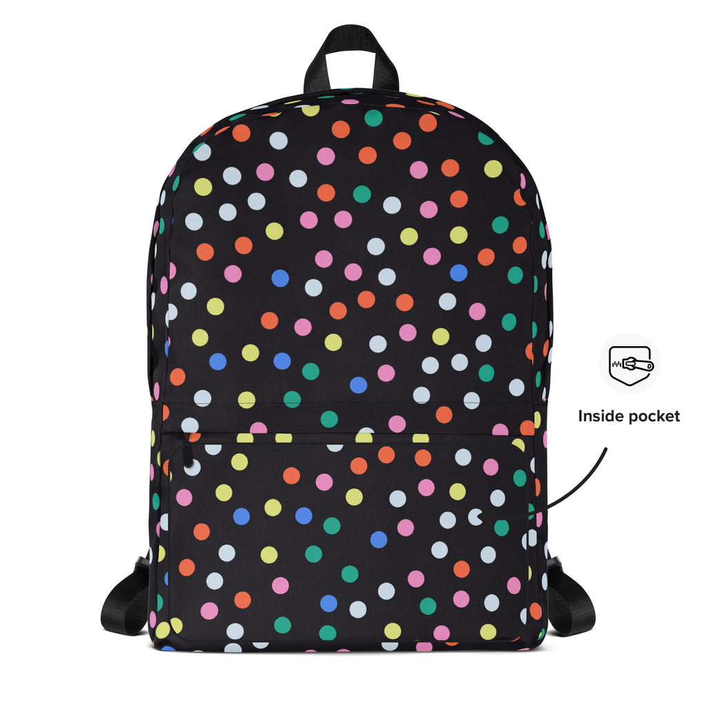 Kids Colorful Dots Backpack - Water-Resistant School Bag With Adjustable Padded Straps & Breathable Mesh Back