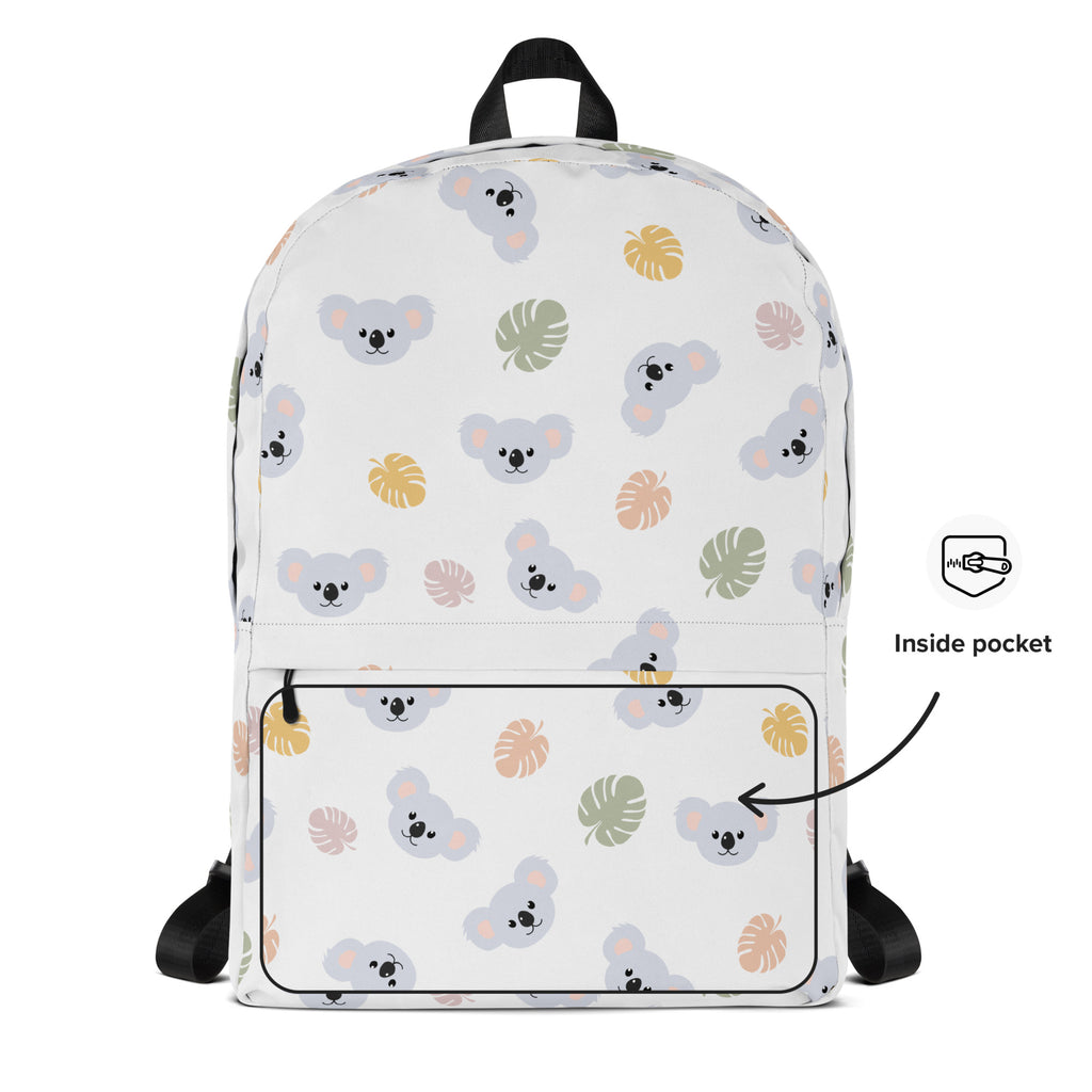 Kids Koala Backpack - Water-Resistant School Bag With Adjustable Padded Straps & Breathable Mesh Back