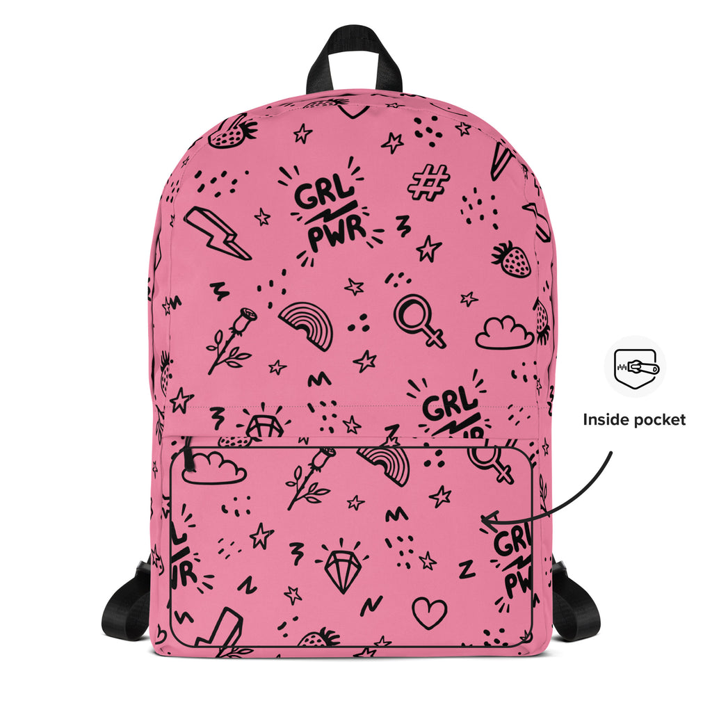 Girl Power Kids Backpack - Water-Resistant School Bag With Adjustable Padded Straps & Breathable Mesh Back