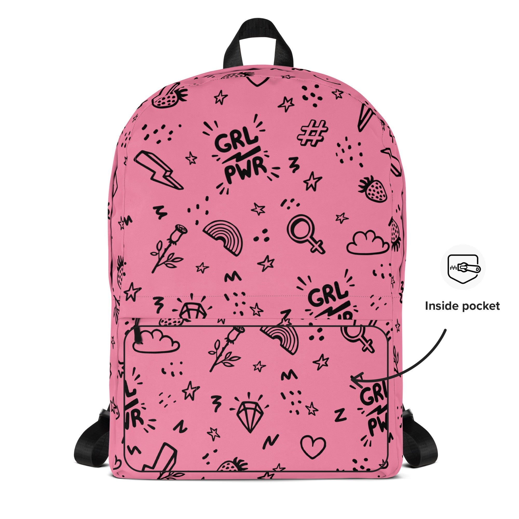 Girl Power Kids Backpack - Water-Resistant School Bag With Adjustable Padded Straps & Breathable Mesh Back