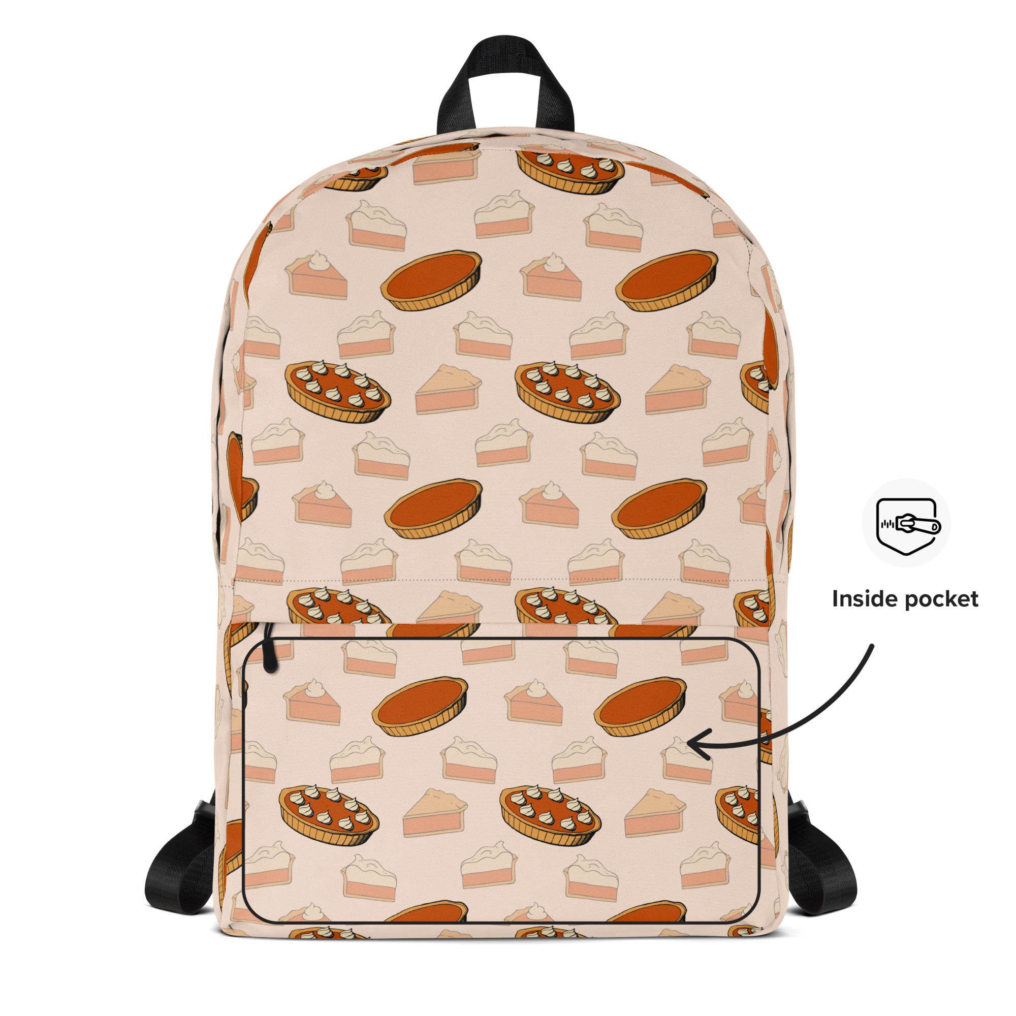 Kids Pumpkin Pie Backpack - Water-Resistant School Bag With Adjustable Padded Straps & Breathable Mesh Back