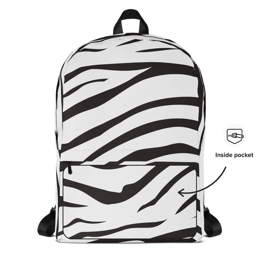 Kids Zebra Print Backpack - Water-Resistant School Bag With Adjustable Padded Straps & Breathable Mesh Back